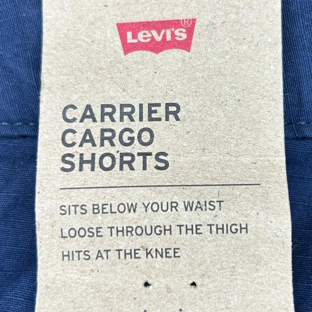 Levi's Carrier Cargo Shorts 40 Mens Navy Blue Ripstop Loose Fit 23251-0155 NWT
